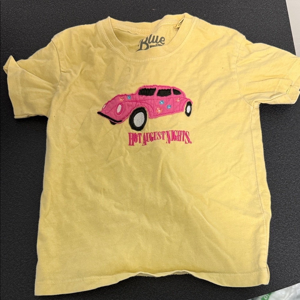 Blue 84 Yellow Tee with Pink Car Graphic